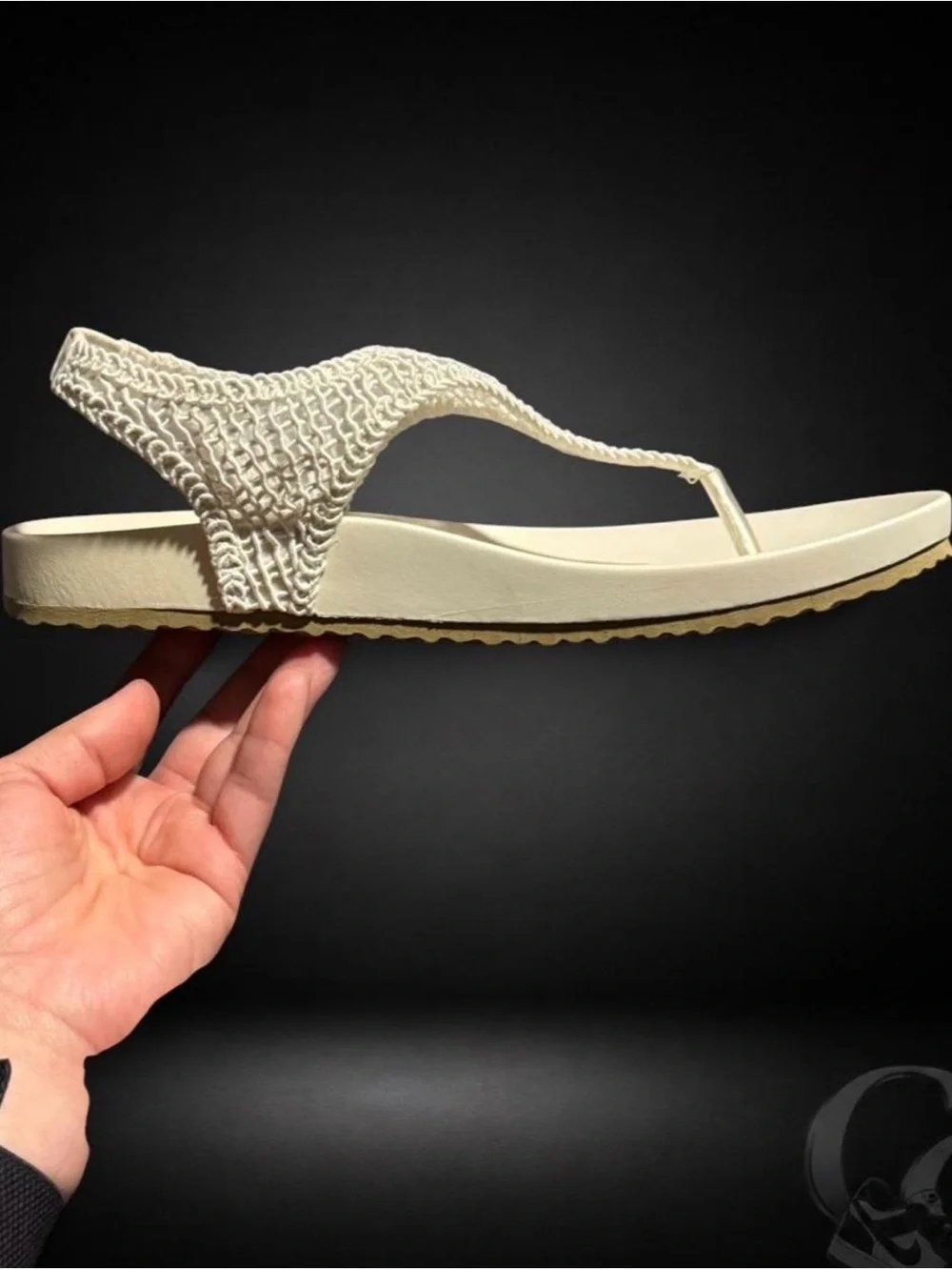 London Fog Women's Cream Braided Slingback Thong Sandals